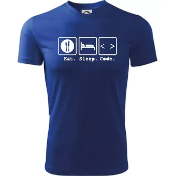 Chlapecké oblečení Eat sleep Code - Dětské triko sportovní (dresovina) - 134 cm/8 let ( Královská modrá )