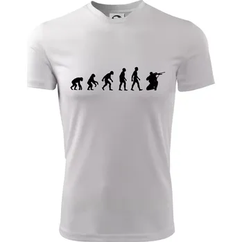 Chlapecké oblečení Evoluce vojáka - sniper - Dětské triko sportovní (dresovina) - 122 cm/6 let ( Bílá )