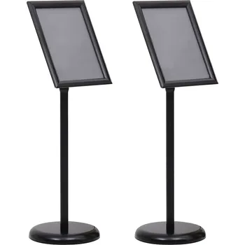 Organizace kuchyně Stojany na plakáty 2 pcs Černá 32.7 x 24 x 108 cm Hliník