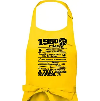 Kuchyňská zástěra 1950 v kostce - Pánská zástěra na vaření - Univerzální velikost ( Žlutá )