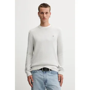 Pánský svetr Bavlněný svetr Tommy Jeans pánský, šedá barva, DM0DM21787 09A, vel. XL