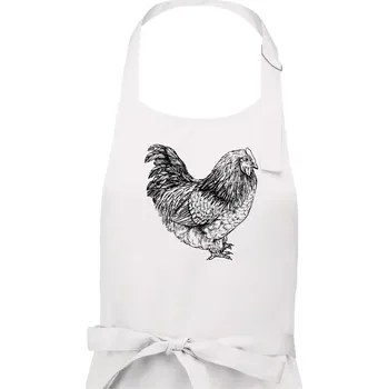Kuchyňská zástěra Slepice černobílá - Pánská zástěra na vaření - Univerzální velikost ( Bílá )