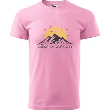 Pánské tričko DOBRÝ TRIKO Pánské tričko s potiskem Krásné dny Velikost: L, Barva: Růžová