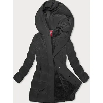 Dámská bunda Černá zimní bunda s kapucí (2M-023) odstíny černé XXL (44)