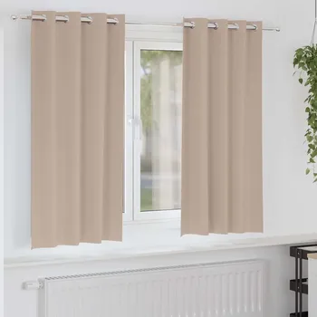 Závěsy na zatemnění s kroužky 2 pcs Taupe 175 x 140 cm