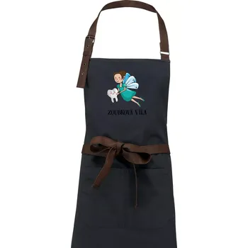 Kuchyňská zástěra Zoubková víla - Zástěra Vintage - Univerzální velikost ( Dřevěné uhlí )