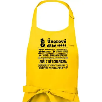 Kuchyňská zástěra Narozeniny únor - Pánská zástěra na vaření - Univerzální velikost ( Žlutá )