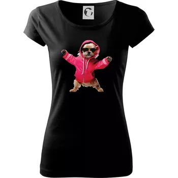 Dámské tričko Yorkšír v mikině - Dámské triko Pure - XS ( Černá )