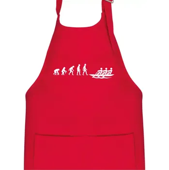 Kuchyňská zástěra Evoluce veslování 3 lidi - Dětská zástěra na vaření - Univerzální velikost ( Červená )