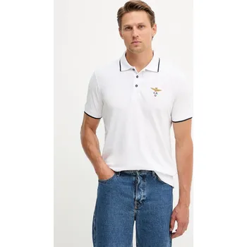 Pánské tričko Bavlněné polo tričko Aeronautica Militare PO1308UP00082 bílá 00X, vel. L