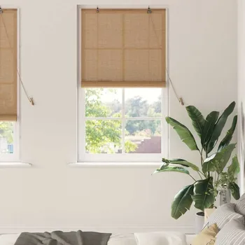 Roleta Roleta se záclonami Hnědá 90 x 220 cm bambus