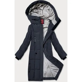 Dámská bunda Prošívaná dámská zimní bunda v grafitové barvě LHD (LHD-24572) odstíny šedé XXL (44)