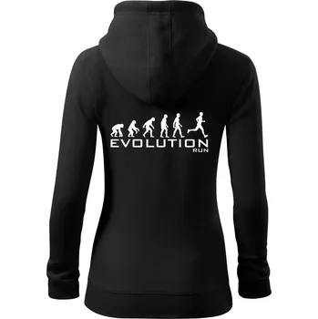 Dámská mikina Evoluce Run - Dámská mikina trendy zipper s kapucí - XL ( Černá )