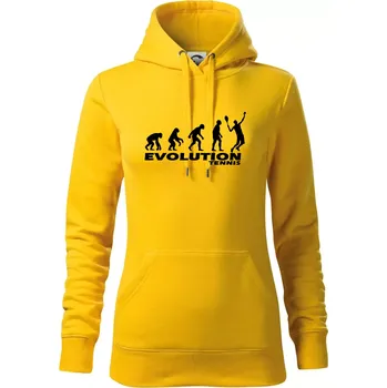 Dámská mikina Evoluce tenis kluk - Mikina dámská Cape s kapucí - L ( Žlutá )