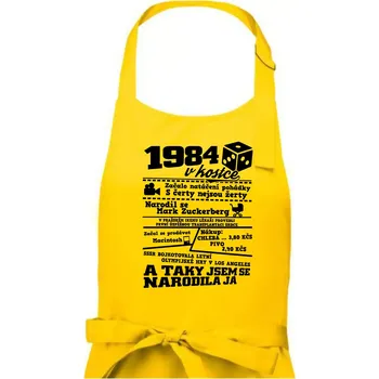 Kuchyňská zástěra 1984 v kostce - Dámská zástěra na vaření - Univerzální velikost ( Žlutá )