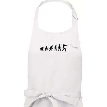 Kuchyňská zástěra Evoluce hod kladivem - Pánská zástěra na vaření - Univerzální velikost ( Bílá )