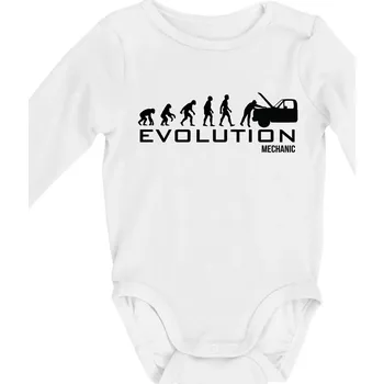 Kojenecký body Evoluce mechanik - Body kojenecké s dlouhým rukávem - Dlouhý r. do 3 měs ( Bílá )