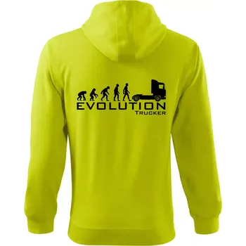 Pánská mikina Evoluce trucker - Mikina s kapucí na zip trendy zipper - 2XL ( Limetková )