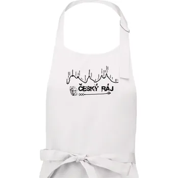 Kuchyňská zástěra Profil kopce - Český ráj - Pánská zástěra na vaření - Univerzální velikost ( Bílá )