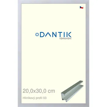 Rám na obraz DANTIK rámeček 20x30 | ALU profil 7003 Stříbrná matná (Sklo Čiré) (Vyrobeno s láskou u nás v DANTIKU)