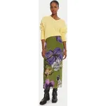 Desigual Maxi sukně Tulleflowers Lacroix 25WWFK03 Zelená Regular Fit M