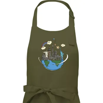 Kuchyňská zástěra Cesta kolem světa - Dámská zástěra na vaření - Univerzální velikost ( Khaki )