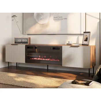 Televizní stolek TV skřínka s krbem Seretio 180 SR06, Barva: ořech warmia / kašmír MIRJAN 5903211426155