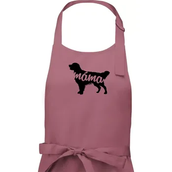 Kuchyňská zástěra Zlatý retrívr máma obrys - Dámská zástěra na vaření - Univerzální velikost ( Starorůžová )
