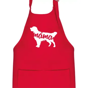 Kuchyňská zástěra Zlatý retrívr máma obrys - Dětská zástěra na vaření - Univerzální velikost ( Červená )