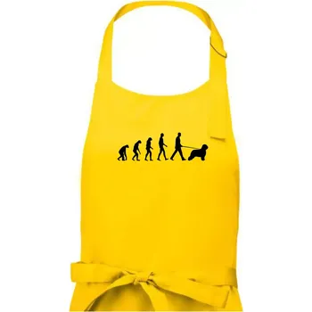 Kuchyňská zástěra Evoluce pes Briard - Dámská zástěra na vaření - Univerzální velikost ( Žlutá )
