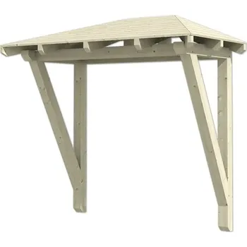 Stříška nad vchodové dveře Vchodová stříška Skanholz Wismar 2, 258x126 cm přírodní