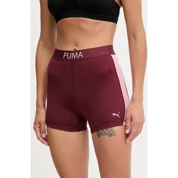 Dámské kraťasy Tréninkové šortky Puma dámské, vínová barva, medium waist, 526680 93X, vel. L