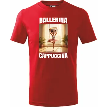 Dětská móda ON-DESIGN Dětské tričko BALLERINA CAPPUCCINA Velikost: 134 cm/8 let, Barva: červená