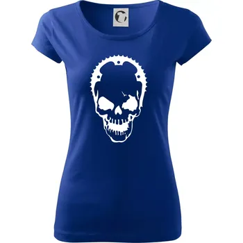 Dámské tričko Rozeta lebka - Dámské triko Pure - XS ( Královská modrá )