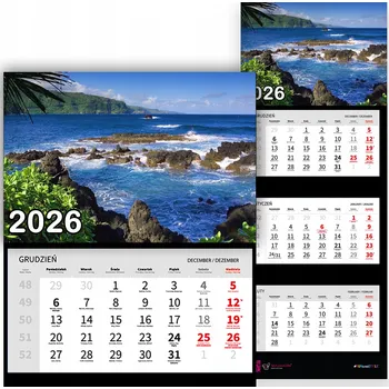 Obraz Nástěnný Kalendář Trojdílný 2026 KRÁSNÁ KRAJINA Do Kanceláře Dárek Vzory