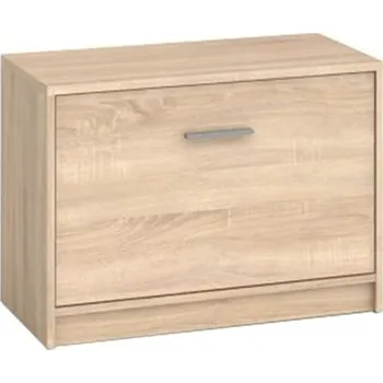 Botník Nízký botník do předsíně Nepo Plus - Black Red White - BRW Dub Sonoma 70x51 cm