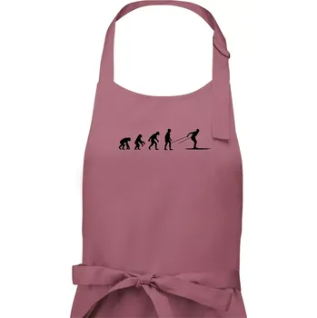 Kuchyňská zástěra Evoluce běhu - běžky - Pánská zástěra na vaření - Univerzální velikost ( Starorůžová )