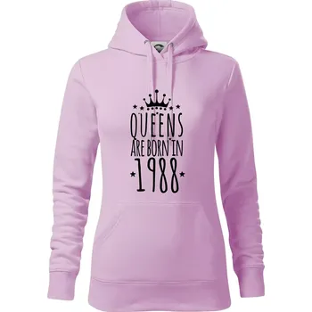 Dámská mikina Queens are born in 1988 - Mikina dámská Cape s kapucí - XS ( Orchid )