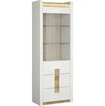 Vitrína Alameda - Black Red White - BRW Bílý Lesk / Dub Westminster / Bílý Lesk 72x201.5 cm