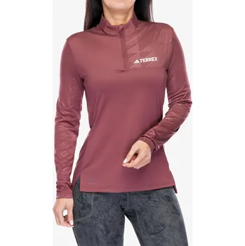 Dámské tričko Dámská mikina adidas TERREX Multi Half-Zip LS Tee - quiet crimson