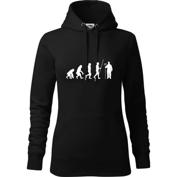 Dámská mikina Evoluce malíř pokojů - Mikina dámská Cape s kapucí - 2XL ( Černá )