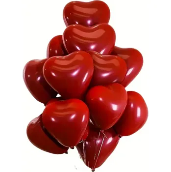 Svatební dekorace BALÓNKY JAKO DÁREK NA VALENTÝNA, SVATEBNÍ HOSTINA, SVATBA - ČERVENÁ SRDCE, SRDÍČKA, VELKÉ x20