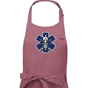 Kuchyňská zástěra Lebka lékař - Pánská zástěra na vaření - Univerzální velikost ( Starorůžová )