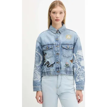 Dámská casual bunda Džínová bunda Desigual LANDER modrá barva, přechodná, 25WWED07 55J, vel. M