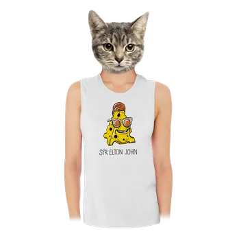 Bastard Sýr Elton John dámské tílko volné White