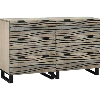 Příborník do zásuvky Sestava komody se zásuvkou 2 pcs Bílá 60 x 33,5 x 75 cm