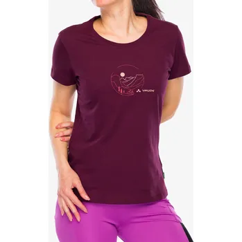 Dámské tričko s potiskem Vaude Cyclist T-Shirt V - cassis/rose