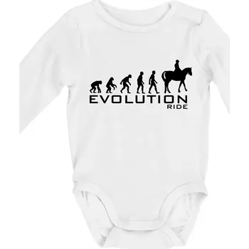 Evoluce Ride horse - Body kojenecké s dlouhým rukávem - Dlouhý r. 3-6 měs ( Bílá )