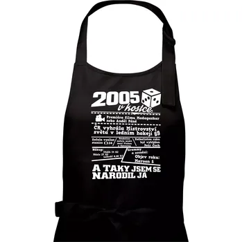 Kuchyňská zástěra 2005 v kostce - Pánská zástěra na vaření - Univerzální velikost ( Černá )