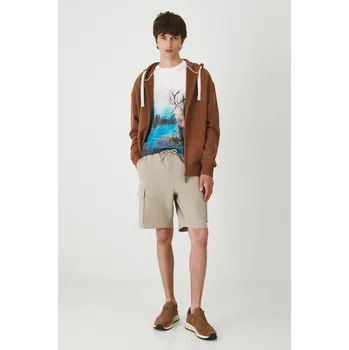 Bavlněné šortky Medicine pánské, béžová barva RW25-SZM220 80X, vel. M